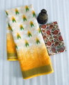 MG 453 Linen With Jari Border Printed Non Catalog Sarees Wholesale Online
